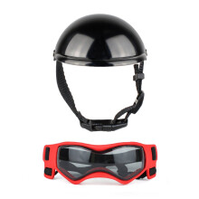 Dog Headgear Safety Riding Cap Pet Sunglasses Puppy Hat for Outdoor Activities Goggles Set Outdoor Activities