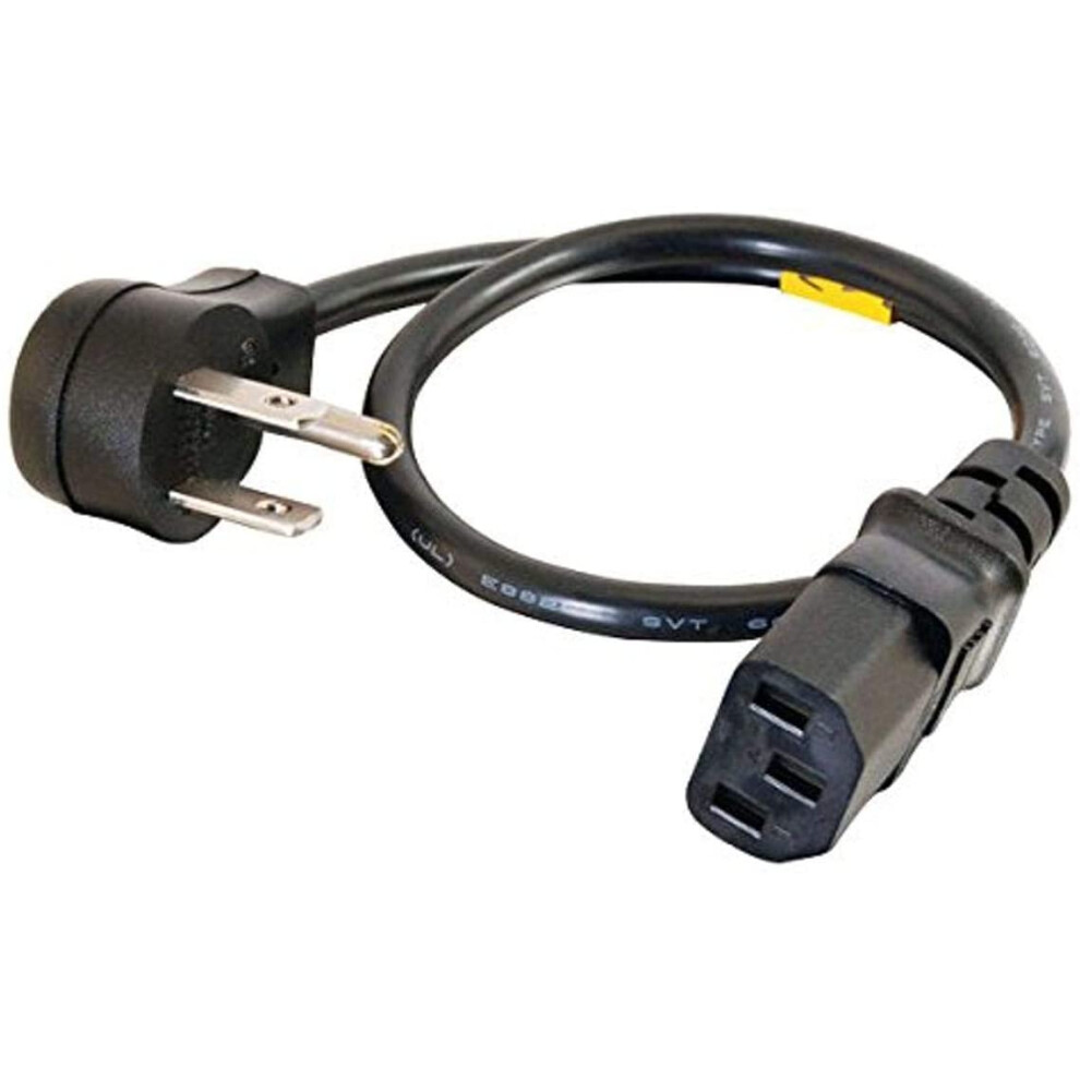 Power Cord, Flat Plug Extension Cord, Universal Flat Panel Power Cord, 18 Awg, 1.5 Feet (0.45 Meters), Black 9058772563200