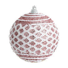 Pink 3.14in Lace Christmas Balls, Shatterproof Ornaments for Tree, Hang Decorations, compatible with SKDOGDT Clearance