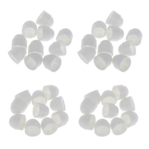 40 Pieces M6 White Dome Bolt Nut Protective Caps Hexagon