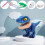 5 In 1 Dinosaur Stationery Set compatible with Velociraptor: Ruler, Pencil, Sharpener, Stapler, Eraser - Multi-Function Student Kit 3