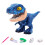 5 In 1 Dinosaur Stationery Set compatible with Velociraptor: Ruler, Pencil, Sharpener, Stapler, Eraser - Multi-Function Student Kit 1
