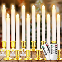 12 Pack LED Window Candles, Battery Operated with Remote Timer, Electric Candle Lights with Suction Cups for Christmas Decorations