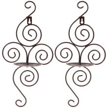 Wall Mounted Candle Holder 2 Pcs Home Candlestick Metal Candlesticks Tea Light Dedicated