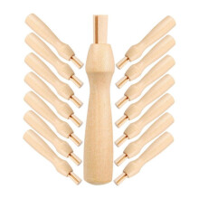 16pcs Poking Fun Tool Felting Needles Handles Felting Handles Needle Felting Handle Kit Punch Hole Wood Component