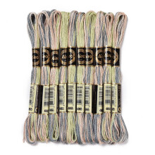 1Bag 10 Skeins 6-Ply Polyester Embroidery Floss Cross Stitch Threads Segment Dyed Dark Sea Green 0.5mm about 8.75 Yards(8m)/skein