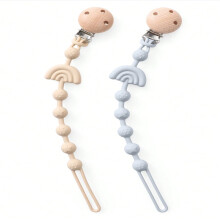LOVEVER 2pcs Baby Silicone Pacifier Clips Baby Teething Toys Chain Chew Dummy Holder Infant Nipple Holder Baby Accessories