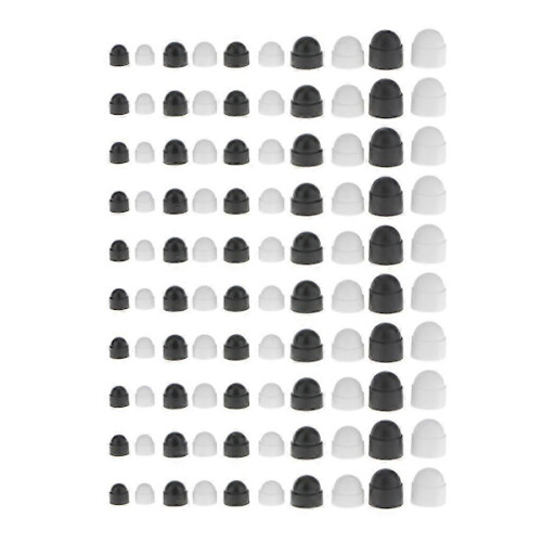 40 Pieces M6 White Dome Bolt Nut Protective Caps Hexagon 1