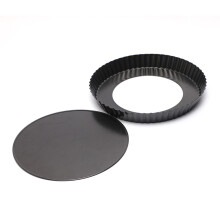 LIKEM 9 inch Flan Fluted Tin Tart Pie Pan Cake Baking Tray Non Stick Loose Base Mold