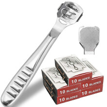 52Pcs Callus Shaver Set - 1 Stainless Steel Foot Razor + 50 Blades + 1 Foot File Head for Foot Care & Hard Skin Removal