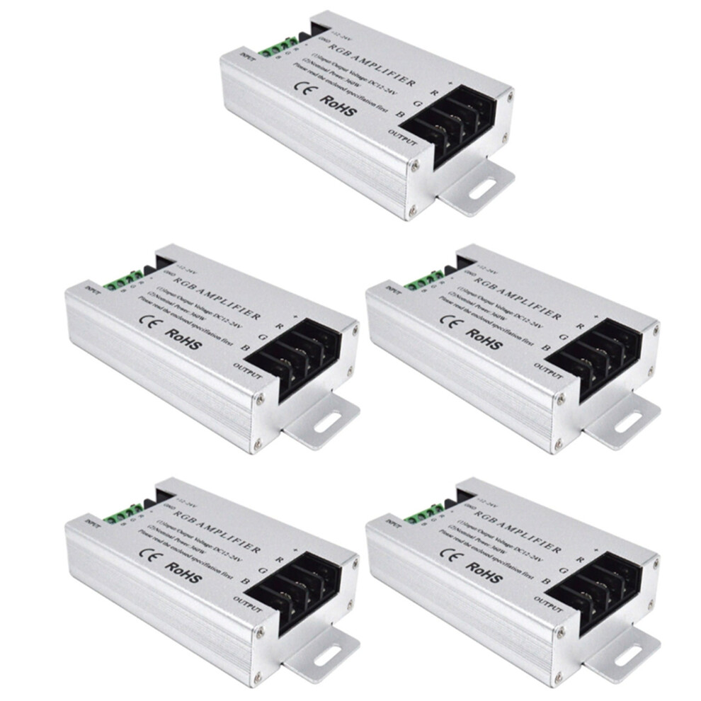 5X 360W Rgb Led Amplifier Controller Dc12v-24V 30A Aluminum Shell For Rgb 5050 3528 Smd Led Strip Lamp Light 9065759430530