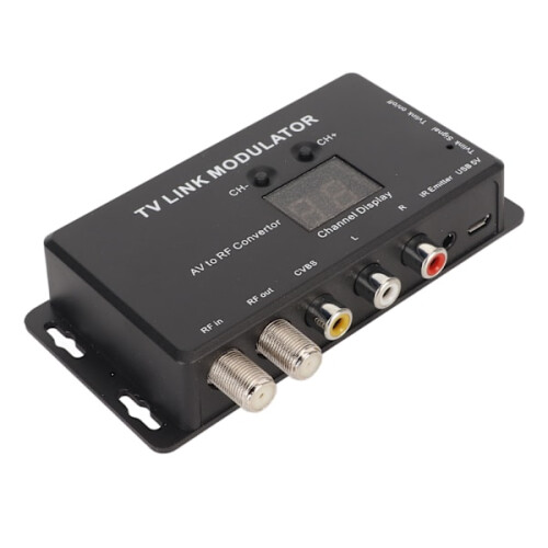 TV Link Modulator with Adjustable Support PAL NTSC AV to RF Converter with USB Charging Cable for A V Source Set Top Boxes 2