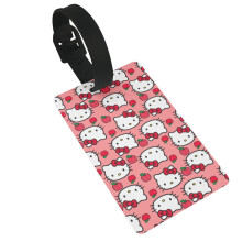 Hello Kitty Luggage Tag Hanger with Name ID Identification Label Removable Wristband for Suitcases Duffel Bags Gym Bags Tool Boxes
