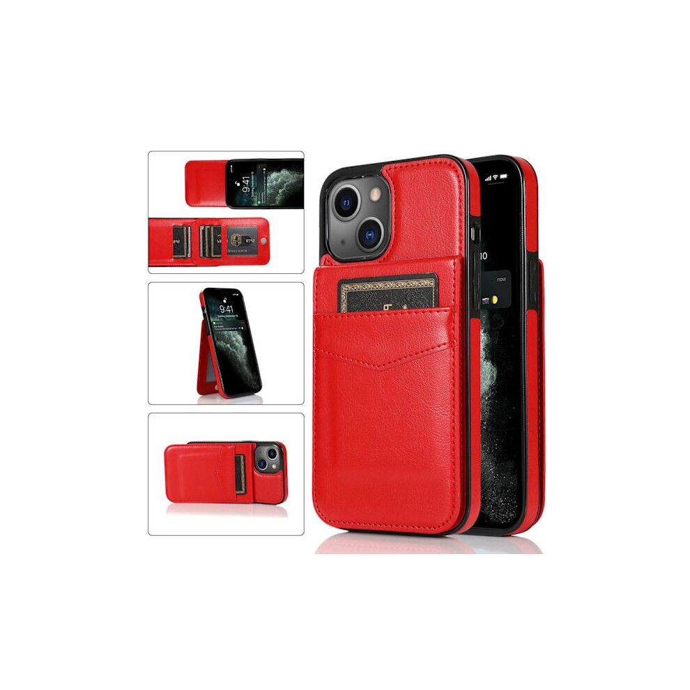 Case Wallet With Card Slots, Premium Leather, Magnetic Closure, Stand, Rugged Protection For Compatible With Iphone 11 (Red) Red 9065759431605