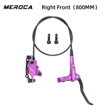 MEROCA MTB Hydraulic Brakes Bicycle Set Set For Mountain Bike Double Piston Brake With Rotor 160mm Cycling ME2 R-Front Purple