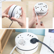 Viflosae Travel Plug Adapter, Universal Power Strip w/ USB C & 3 USB Ports, 3 AC Outlets, 6.7ft Cord, Compact for Travel