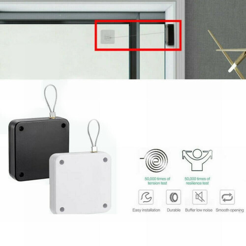 Zriyin Automatic Sensor Doors Closer Punch-Free Automatic Telescopic Sliding Door,White 2