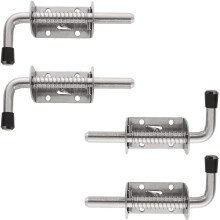4 Pack 5 Inch Spring Loaded Latch Pin 304 Stainless Steel Barrel Bolt Thickened 2mm Door Lock, Brushed Finished