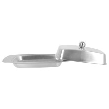Stainless Steel Butter Dish with Lid, European Style Container for Bread, Cheese and Fresh Storage