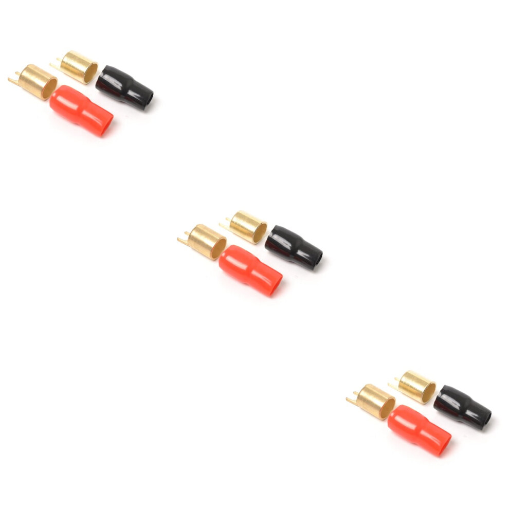 3 Pairs Fork Terminal Connectors Speaker Wire Cable Crimp Curly Red 9322103132862