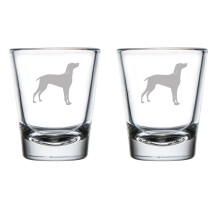 Set of 2 Shot Glasses 1.75oz Shot Glass Weimaraner
