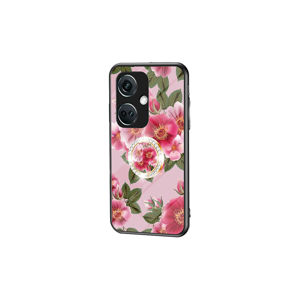 Compatible With Oneplus Nord Ce3 5G Case With Floral Pattern, Tempered Glass And Stand Glamorous Peony 9322103132503