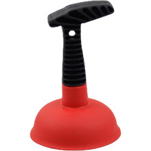 Sink Plunger, Easy to use Mini Plunger with Short Handle, Power Small Plunger Unclogging Tool for Kitchen Sink, Shower, Bathroom Drains and Bath, Red