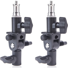 2PCS U Shape Tilt Adapter Swivel Mount Umbrella Holder Light Stand with Standard 1/4 to 3/8 inch Metal Male