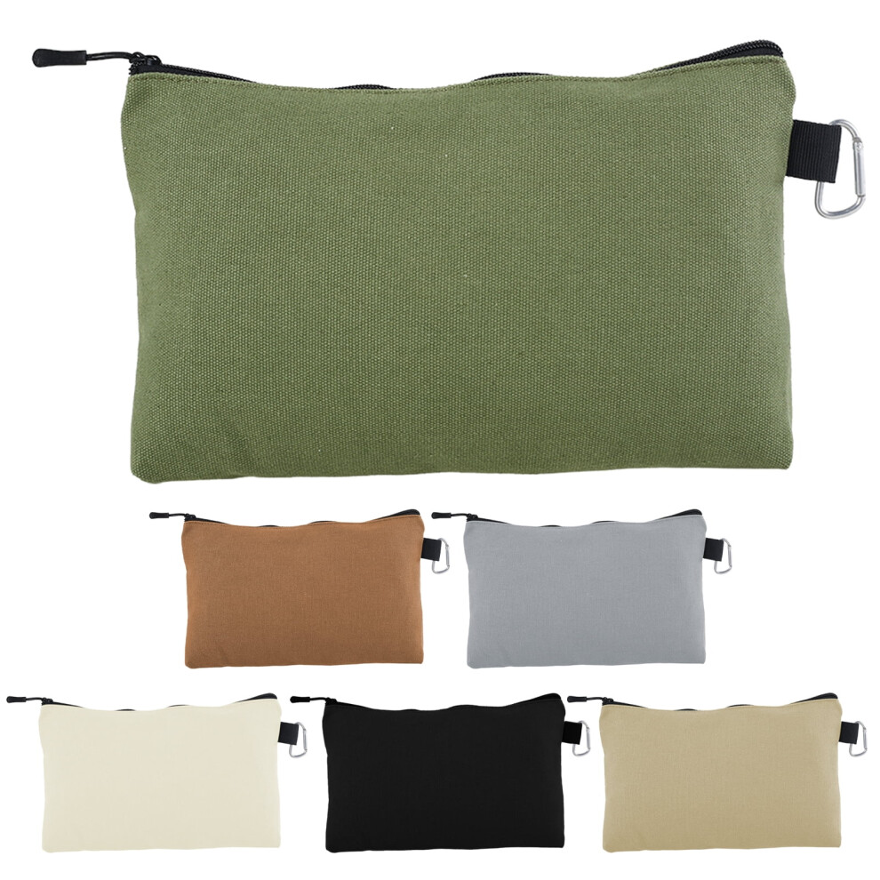 Fuygrcj 6Pcs 12" Canvas Zipper Tool Bags, Waterproof Multipurpose Pouches With Carabiner, Portable Storage For Tools, Cosmetics, Stationery 9322103941181