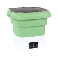 Portable Washing Machine Deep Cleaning Collapsible Bucket Washer Folding Washing Machine for Travel Ties Socks Green