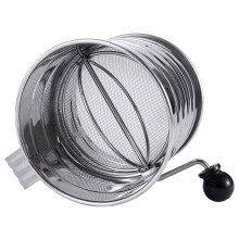 Rotary Hand Crank Flour Sifter Stainless Steel Flour Sieve Cup Manual Flour Filter