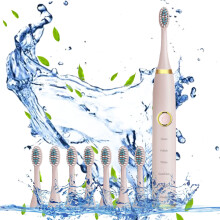 Electric Toothbrush with 8 Heads, 5 Modes, IPX7, Fast Charging & Long Life - Compatible with KKCXFJX