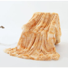 Double Layer Lightweight Long Hair Shaggy Blanket Yellow L