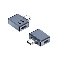 Lighting female to Type-C male side-bent headphone adapter - Supports calls, music and line control Gray
