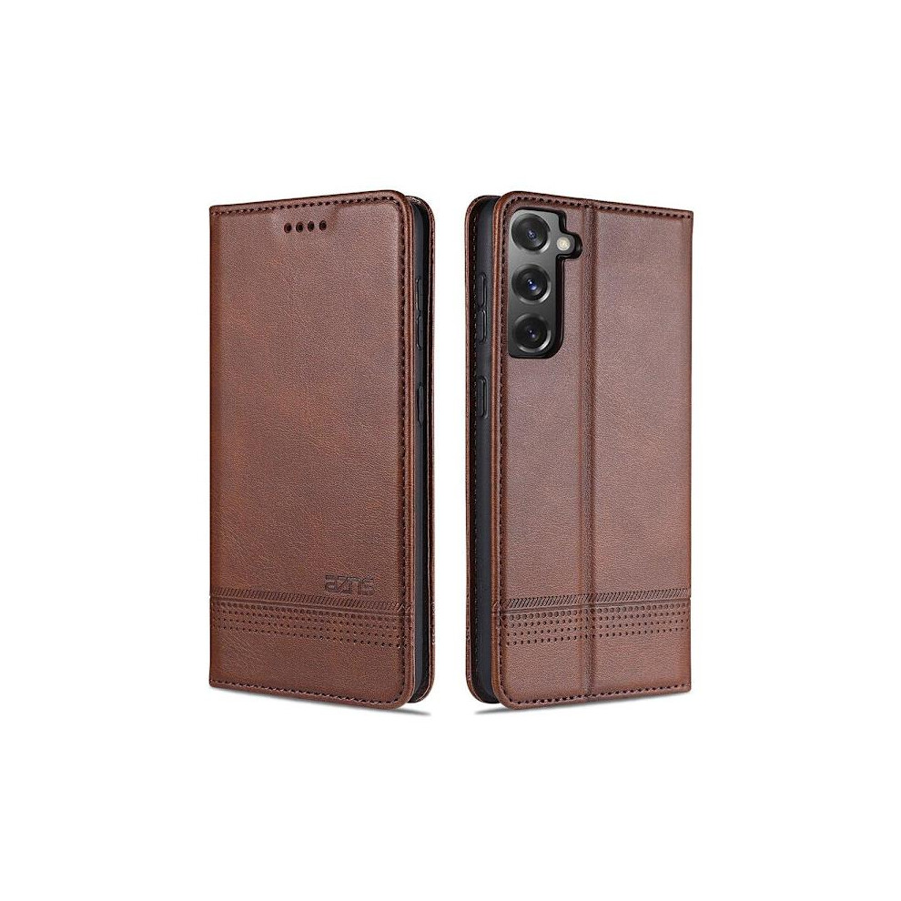 Compatible With Samsung Galaxy S21 - Effectively Stylish (Yazunshi) Wallet Case Dark Brown 9338982158428