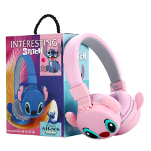 Lilo & Stitch Kids Foldable Wireless Headphones Ear Pads Headset Earphones Gift Pink