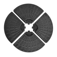 4Pcs 13L Heavy Duty Offset Umbrella Base, Water & Sand Filled Stand for Patio, Garden, Poolside, Black