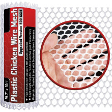 WSYW 10ft Chicken Wire Mesh Plastic Poultry Net Fencing Plant Garden Barrier for Poultry Dogs Rabbit Gardening White