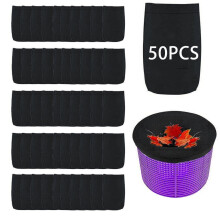 FloHua 50PCS Pool Skimmer Socks Black, Ultra Fine Mesh Filter Nets for Above Ground & Inground Pools, compatible with Ool Skimmer