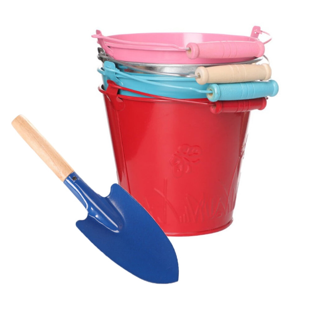 5Pcs Small Metal Buckets With Shovel, Garden Planters,Kids Beach Sand Bucket Decorative Easter Pails For Party Favors ,5.7 In 9499224713307