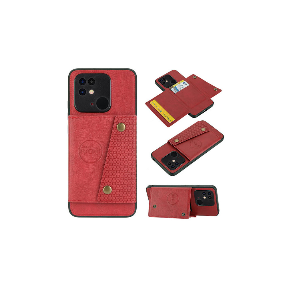 Compatible With Xiaomi Mi 10C - Practical Case With Card Holder Red 9353595215689