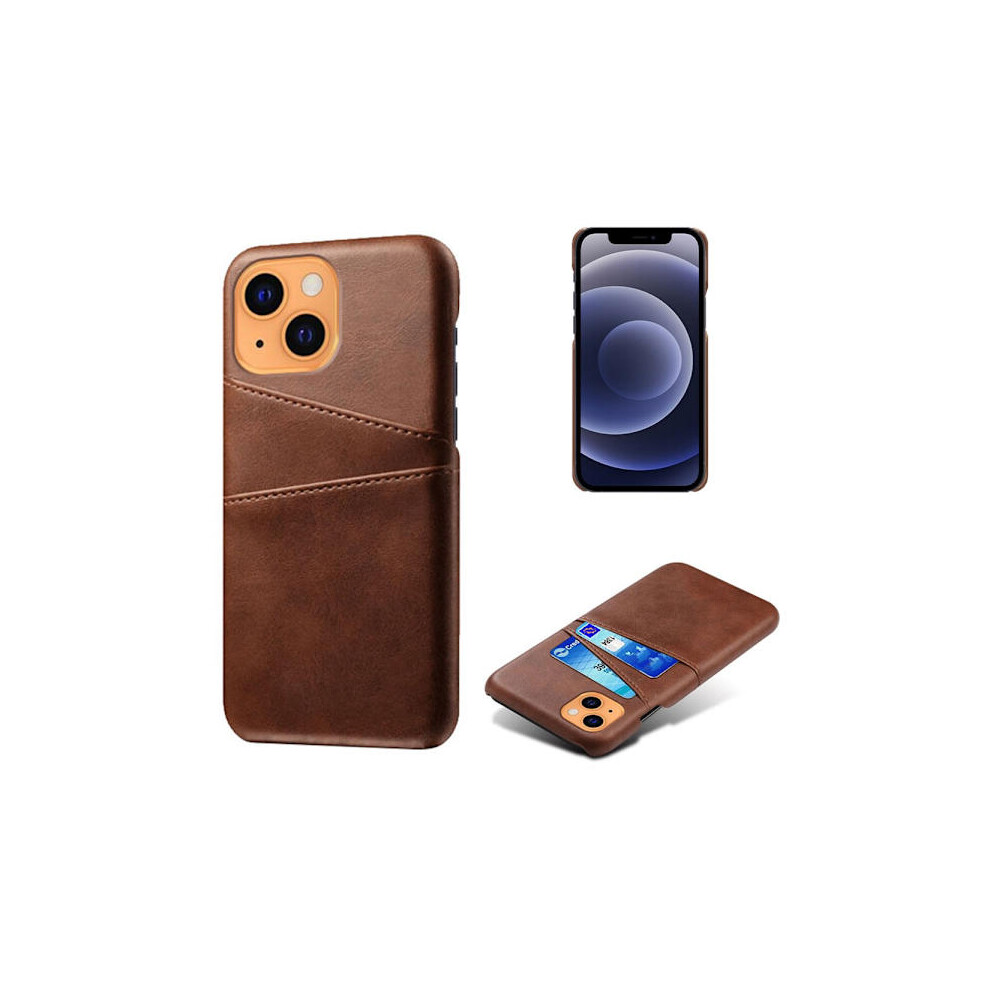 Leather Case With Card Slot Compatible With Iphone 13 Brown 9353595215528