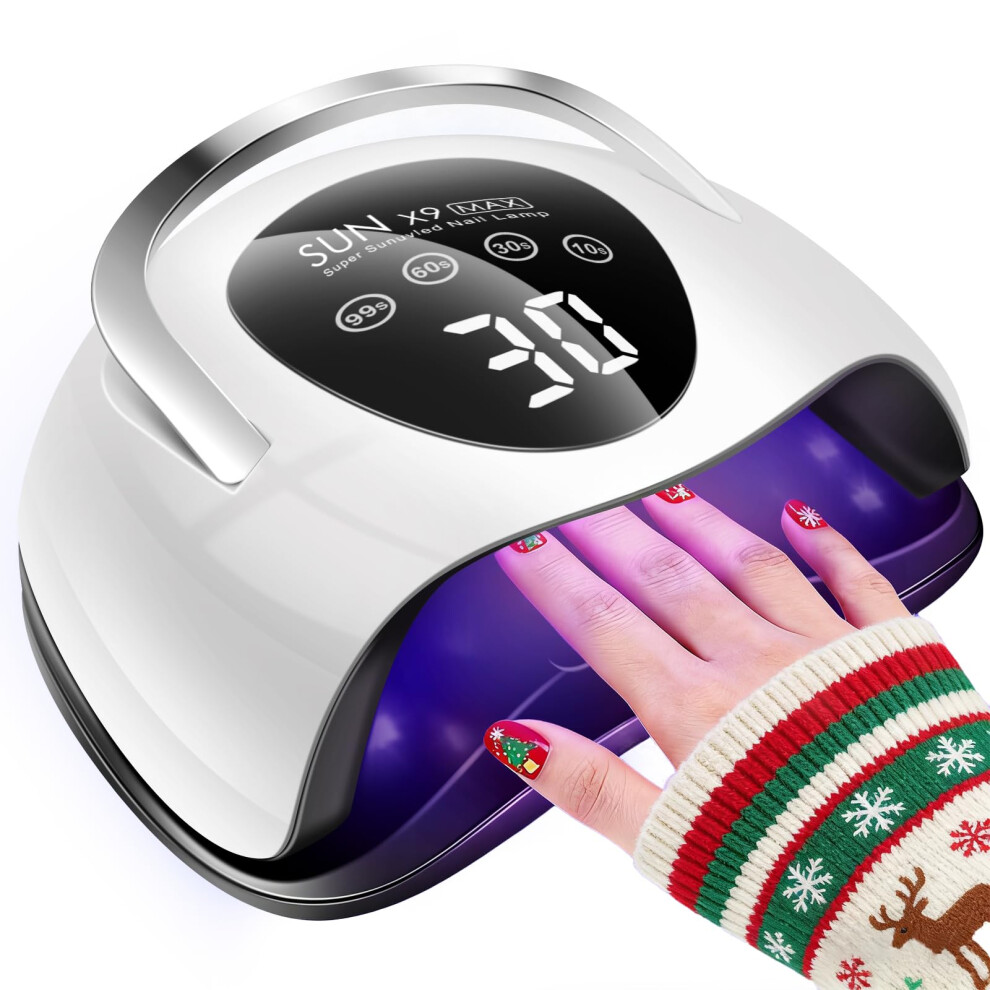 White 220W Uv Led Nail Lamp With 57 Beads, Touchscreen Timer, Infrared Sensor, Fast Gel Curing For Salon And Home
