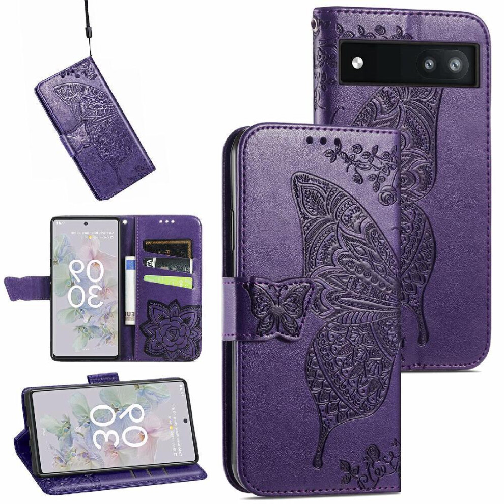 Case For Google Pixel 6A Wing Multi-Color Business Wallet Butterfly 9402001795496