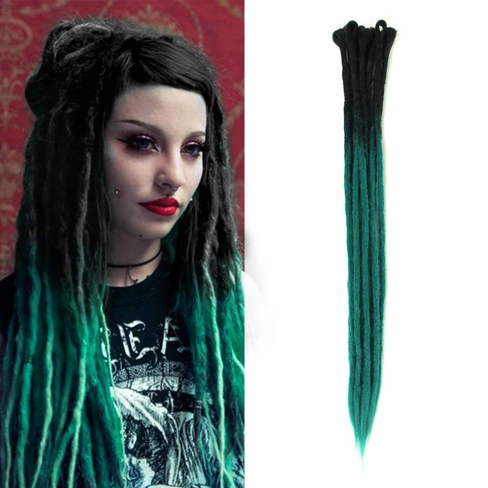Unisex Handmade Synthetic Dreadlock Extensions 24 Inch Crochet Braiding Hair For Women 10 Strands Pack