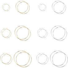 12 Pairs Clip On Hoop Earrings Multi-style Hoop Earrings Non Piercing Earrings Clip Spring Hoop Earrings Set for Non-Pierced Ears