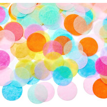 WOVTE Tissue Paper Confetti 5000 Pieces 1 Inch Rainbow Confetti Dots for Wedding Baby Shower Birthday Party Table Confetti(Color Random)