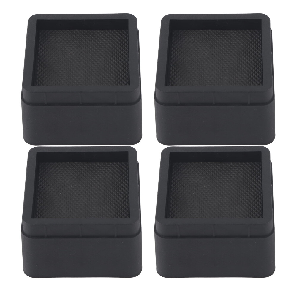 Uadme Furniture Sofa Legs, 4Pcs Durable Stackable Bed Risers Black Square 2In Furniture Legs Floor Feet Protectors 9402001799470