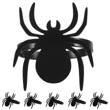 Mizh 6pcs Halloween Spider Napkin Ring Cute Napkin Ring Holders Metal Napkin Ring for Party
