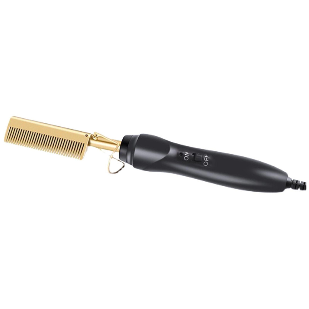 Zlezpi Dual Purpose Dry/Wet Copper Comb Hair Straightener & Curling Tool for Bangs - Electric Multifunctional Hair Styler